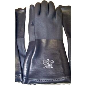 3 Pair‎ BLACK STASAFE SD6100 PVC GLOVES / CHEMICAL RESISTANT / #SD6100 / MEDIUM